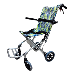 eOnekart Aluminum Transit Wheelchair With Travelling Carry Bag | Ultra Lightweight Compact Foldable Portable | Flip Up Armrest & Footrest | Attendant Propelled With Brake for Adult, Elderly & Children