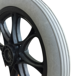 eOnekart 12 Inch Rear PU Hub PVC Wheel Replacement for Wheelchair With Bearing | Puncture Proof Solid Tire - Grey (Pack of 2)