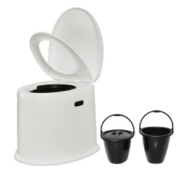 eOnekart 2-in-1 Indian Toilet Seat to Western Converter Portable Commode Toilet Chair With Dual Bucket | Lightweight Durable & Suitable for Indoor/Outdoor Travel, Camping & Home | Easy to Use & Carry