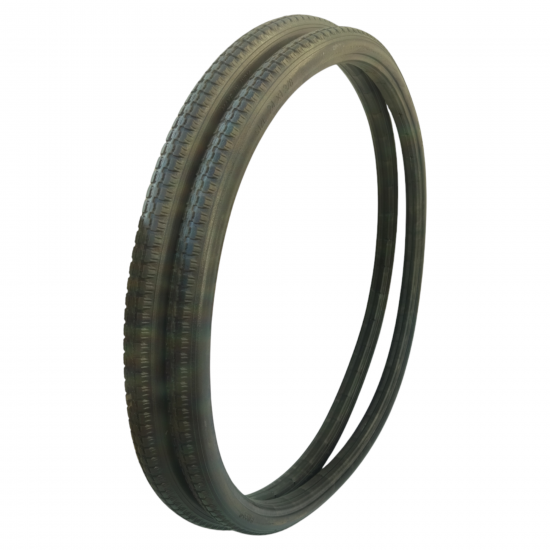  eOnekart Replacement Wheelchair Puncture Proof Solid PU Rear Wheel Tires 24 Inch (24×13/8) Black(Pack Of 2)