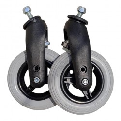 eOnekart (150×30) 6 Inch Front Caster Wheelchair Wheel Complete With Fork Bearing & Nut Bolt | Height Adjustable For Manual & Electric Wheelchairs (Grey, Pack Of 2)