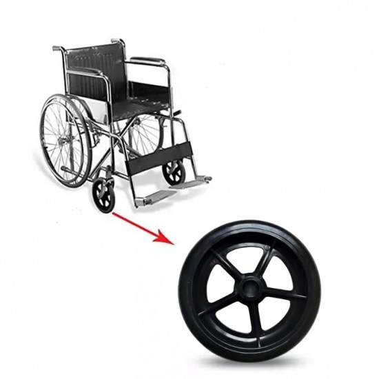 eOnekart 8 Inch Front Caster Solid PU Wheel Replacement for Wheelchair Without Bearing (Pack of 1)