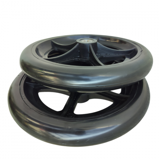 eOnekart 8 Inch Front Caster Solid PU Wheel Replacement for Wheelchair With Bearing (Pack of 2)