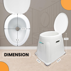eOnekart Heavy Duty Portable Commode Indian Toilet to Western Converter - Commode Stool for Indian Toilet | Toilet Stool for Patients, Pregnant Woman, Adults, Elderly, Kids, Handicap | Portable Toilet Seat | Toilet Chair I Multicolor