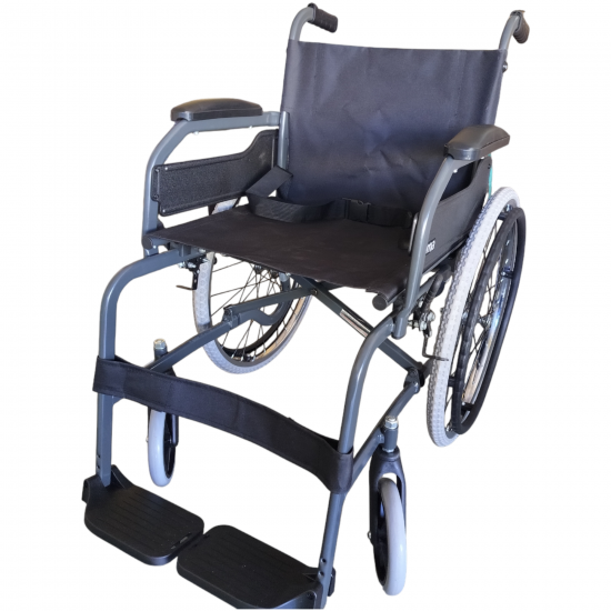 eOnekart Karma Champion 200 Lightweight Foldable Wheelchair WithbSpoke Rear Wheels & Tipper Lever | Self-Propelled | Carbon Steel Frame | Upto 100 Kg | Comfortable and 2X Durable