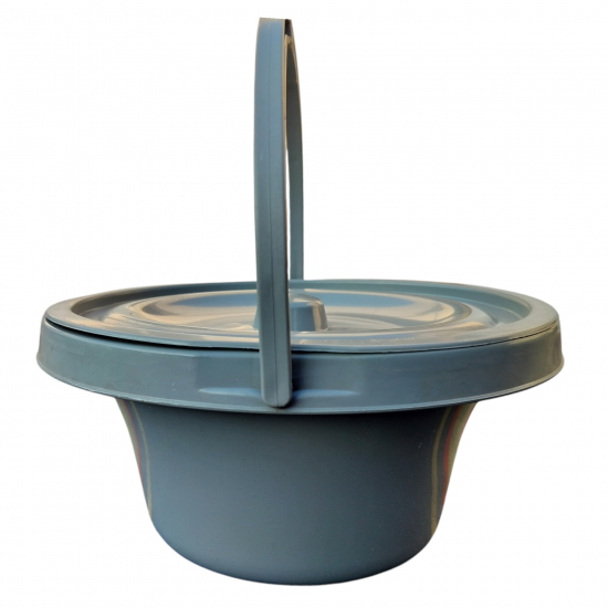 eOnekart Removable Plastic Oval Shape Commode Pot Bucket with Lid for Bedside Commode Chair | Toilet Chair | Bathroom Chair | Commode Stool| Commode Wheelchair Compatible with All Chair & Stool