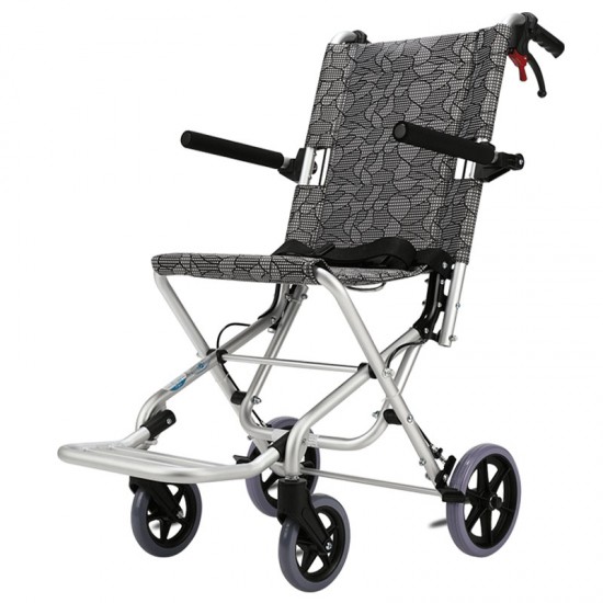 eOnekart Ultralightweight Compact Foldable Portable Aluminum Transit Wheelchair With Travelling Carry Bag - Flip Up Footrests & Armrests | Attendant Propelled With Brake For Adults, Elderly & Children