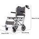 eOnekart Ultralightweight Compact Foldable Portable Aluminum Transit Wheelchair With Travelling Carry Bag - Flip Up Footrests & Armrests | Attendant Propelled With Brake For Adults, Elderly & Children