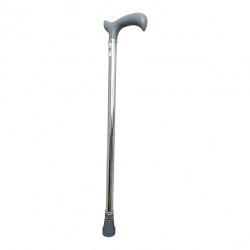 eOnekart Dr. GURU Premium Antique (Rajwadi) Handle with Height Adjustable Walking Stick | Aluminium Lightweight | Senior Citizen, Old Elderly People, Patients & Handicap (Single Leg-Silver)