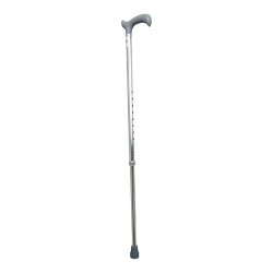 eOnekart Dr. GURU Premium Antique (Rajwadi) Handle with Height Adjustable Walking Stick | Aluminium Lightweight | Senior Citizen, Old Elderly People, Patients & Handicap (Single Leg-Silver)