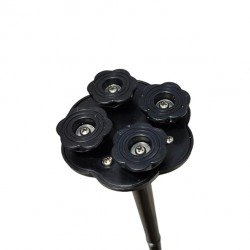 eOnekart Dr.Guru – Four Leg Vaccume Base with LED Torch Aluminium Black Lightweight Folding Walking Stick (Cane 1000)