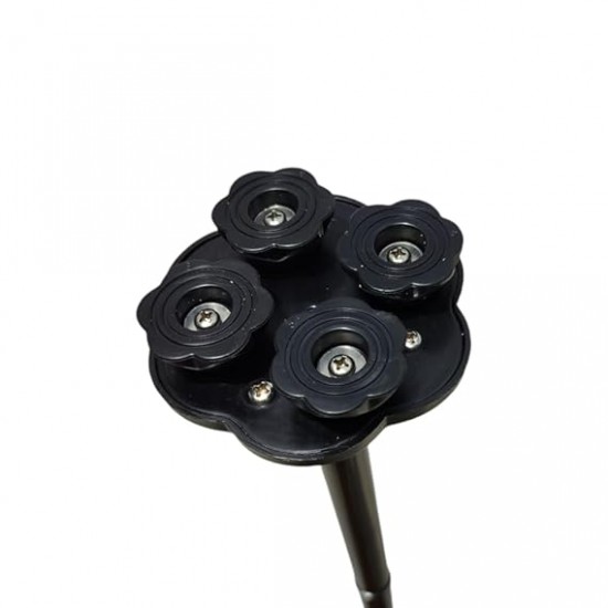 eOnekart Dr.Guru – Four Leg Vaccume Base with LED Torch Aluminium Black Lightweight Folding Walking Stick (Cane 1000)