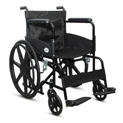 eOnekart Smartcare Lightweight Portable Foldable Manual Wheelchair SC-809-B PC (Powder Coated) With Brake & Soft Arm Pads | Seniors, Patients & Disabled People | Ease of Use