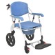 eOnekart Multipurpose 3-in-1 Aluminum Folding Bedside Commode Shower Chair With Attendant Brake | Footrest, Soft Cushion Backrest, Locking Wheels | Medical Rolling Bathroom/toilet Transport Wheelchair